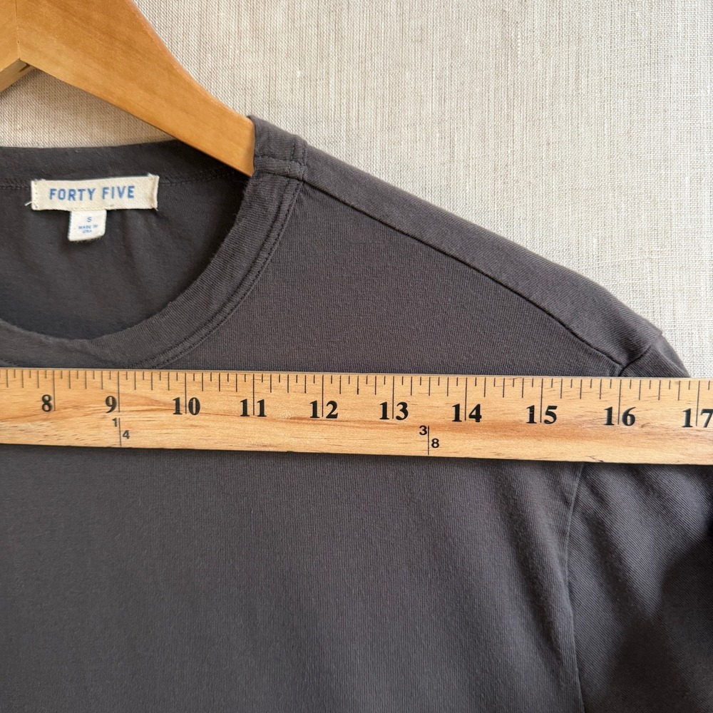 Forty Five Supima Crew Tee Charcoal Grey Cotton Minimalist Mens S
